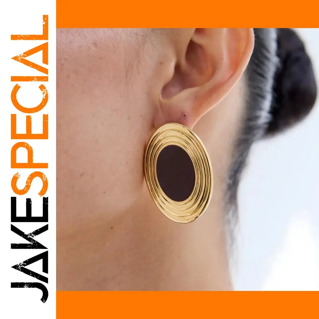 Oversized Stainless Steel White Shell Earrings 1 Oversized Stainless Steel White Shell Earrings