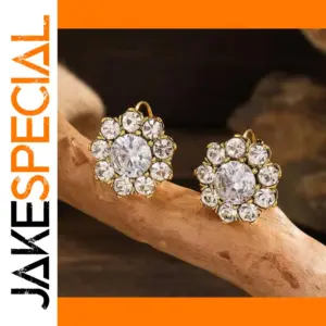 Elegant Gold and White Stone Drop Earrings for Women