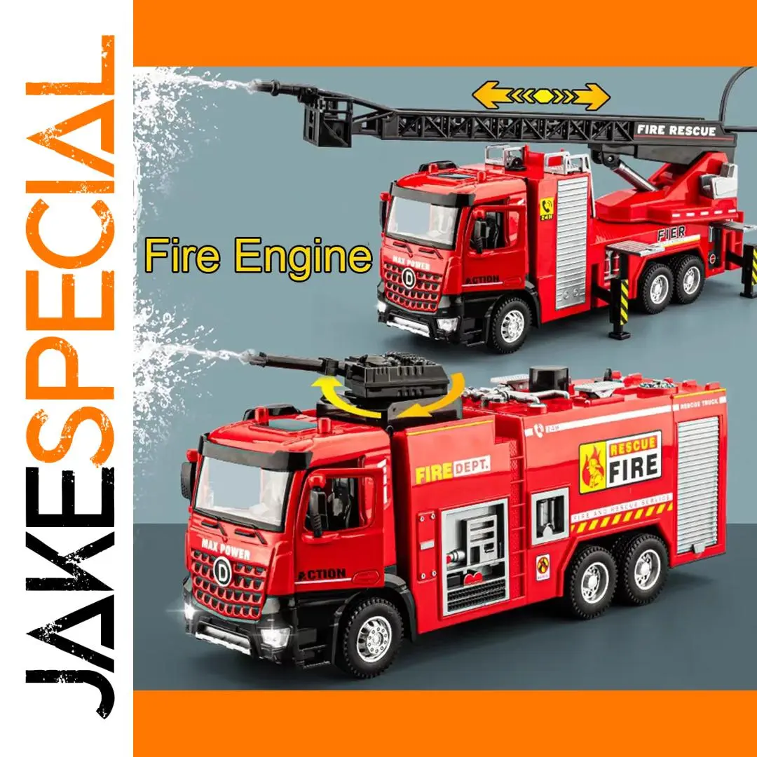1:32 Scale Fire Engine Toy with Lights and Sound 1 1:32 Scale Fire Engine Toy with Lights and Sound