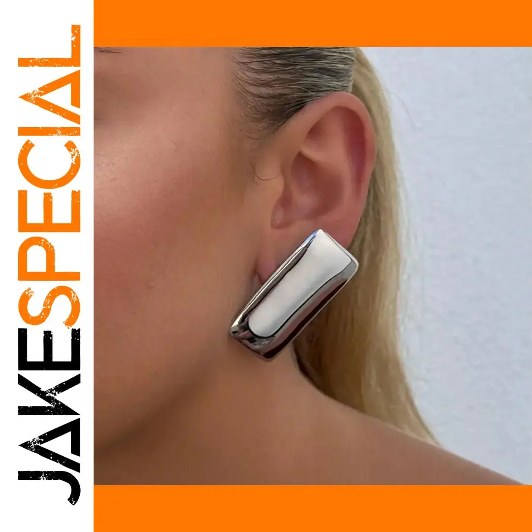 Stainless Steel Rectangular Earrings for Women 1 Stainless Steel Rectangular Earrings for Women