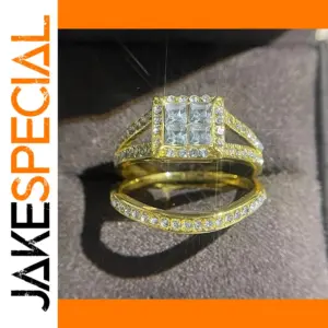 Elegant Women's Fashion Ring Set with Zircons