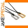 Stainless Steel Gold-Tone Necklace with Black Rope