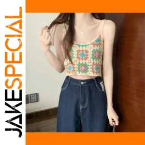 Vibrant Bohemian Crochet Crop Top for Women
