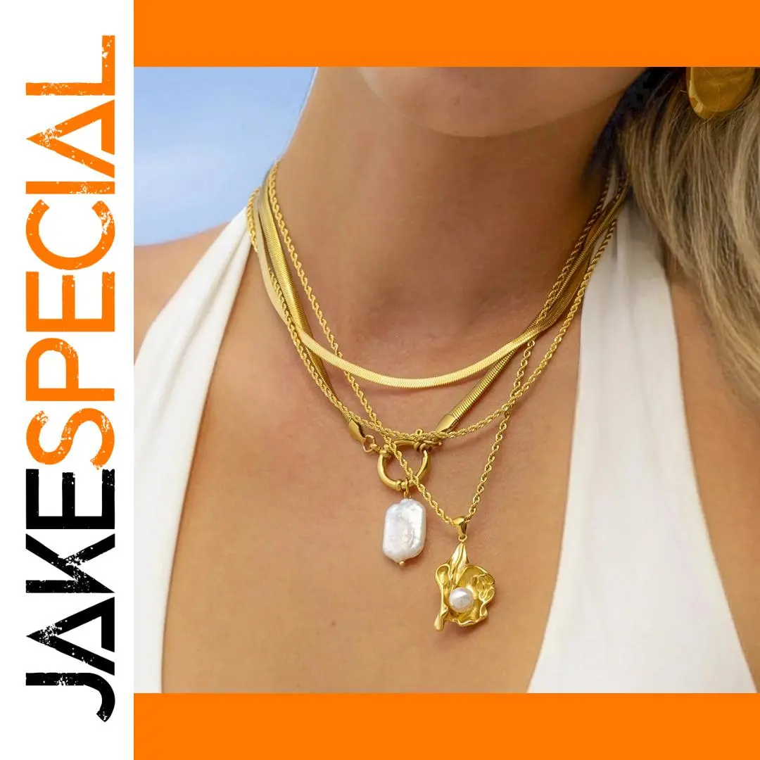 Elegant Stainless Steel Gold Pearl Necklace 1 Elegant Stainless Steel Gold Pearl Necklace