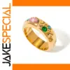 Women’s Stainless Steel Ring with Pink Zirconia