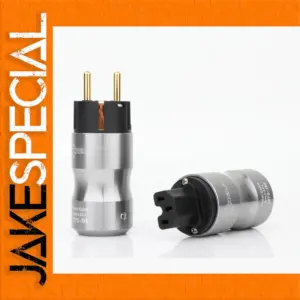 European Male Power Plug with Gold Contacts