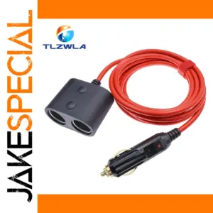 Red Automotive Cigarette Lighter Extension Cord