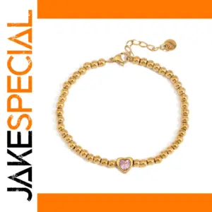Gold Women's Heart Zirconia Bracelet