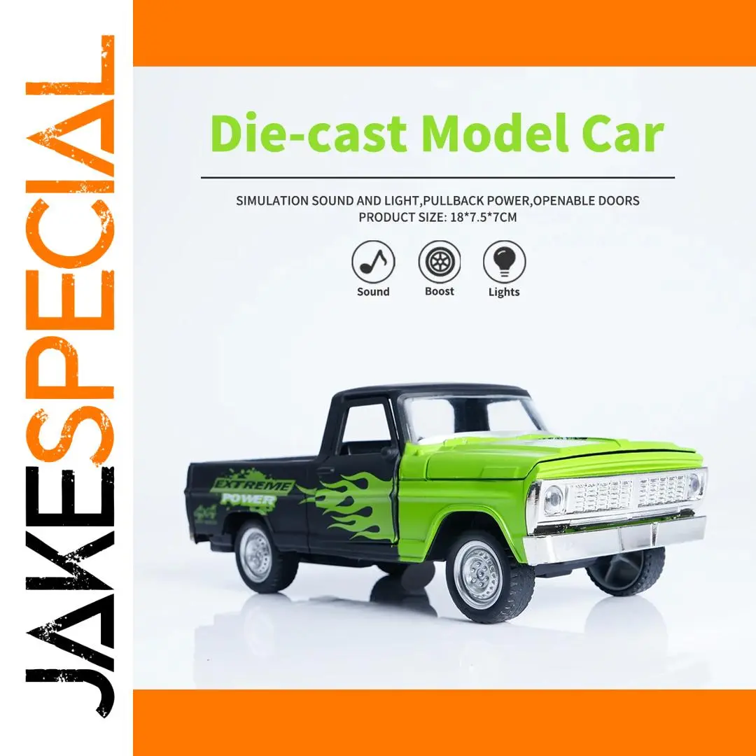 Vibrant Green Diecast Pickup Truck Model 1 Vibrant Green Diecast Pickup Truck Model