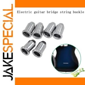 Six Silver Electric Guitar Bridge Buckles
