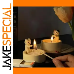 Cute Cat Resin Candle Holder with Aromatic Wax
