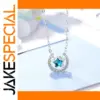Celestial Sterling Silver Necklace with Zircon Stone