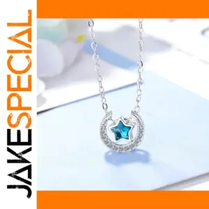 Celestial Sterling Silver Necklace with Zircon Stone