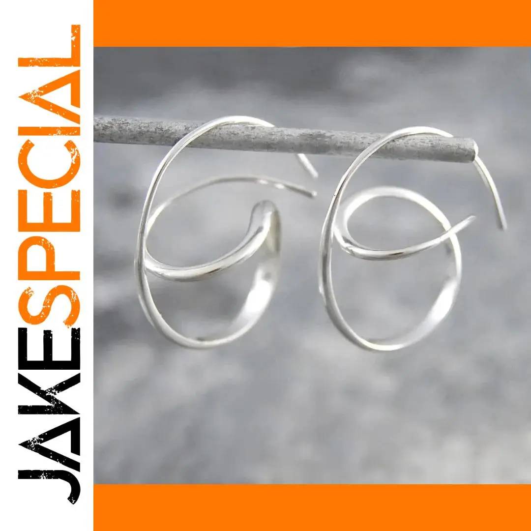 Silver Geometric Spiral Drop Earrings for Women 1 Silver Geometric Spiral Drop Earrings for Women