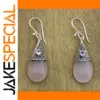 Vintage Silver Drop Earrings with Pink & Purple Stones