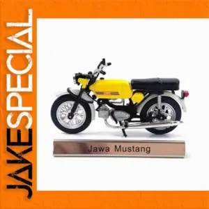Vibrant Yellow Jawa Mustang Motorcycle Model