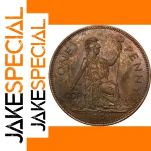 Vintage British Penny Replica 1954 Queen Elizabeth II