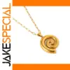 Stainless Steel Gold Spiral Pendant Necklace