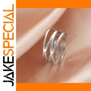 Double-Cross Women’s Stainless Steel Ring