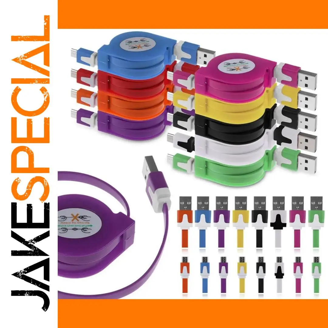 Colorful Retractable Micro USB Data Cable 1 Colorful Retractable Micro USB Data Cable