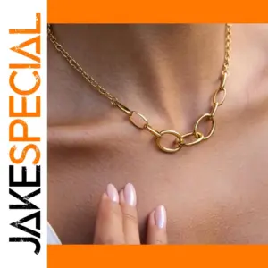 Stainless Steel Women’s Necklace with Gold Finish