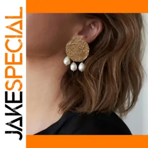 Vintage Stainless Steel Pearl Drop Earrings