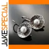 Vintage Silver Drop Earrings with Pearls
