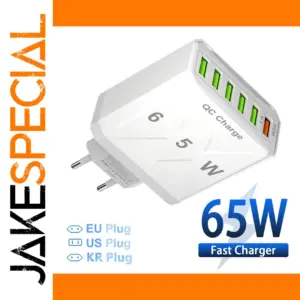 65W Multi-Port USB Travel Charger for Devices
