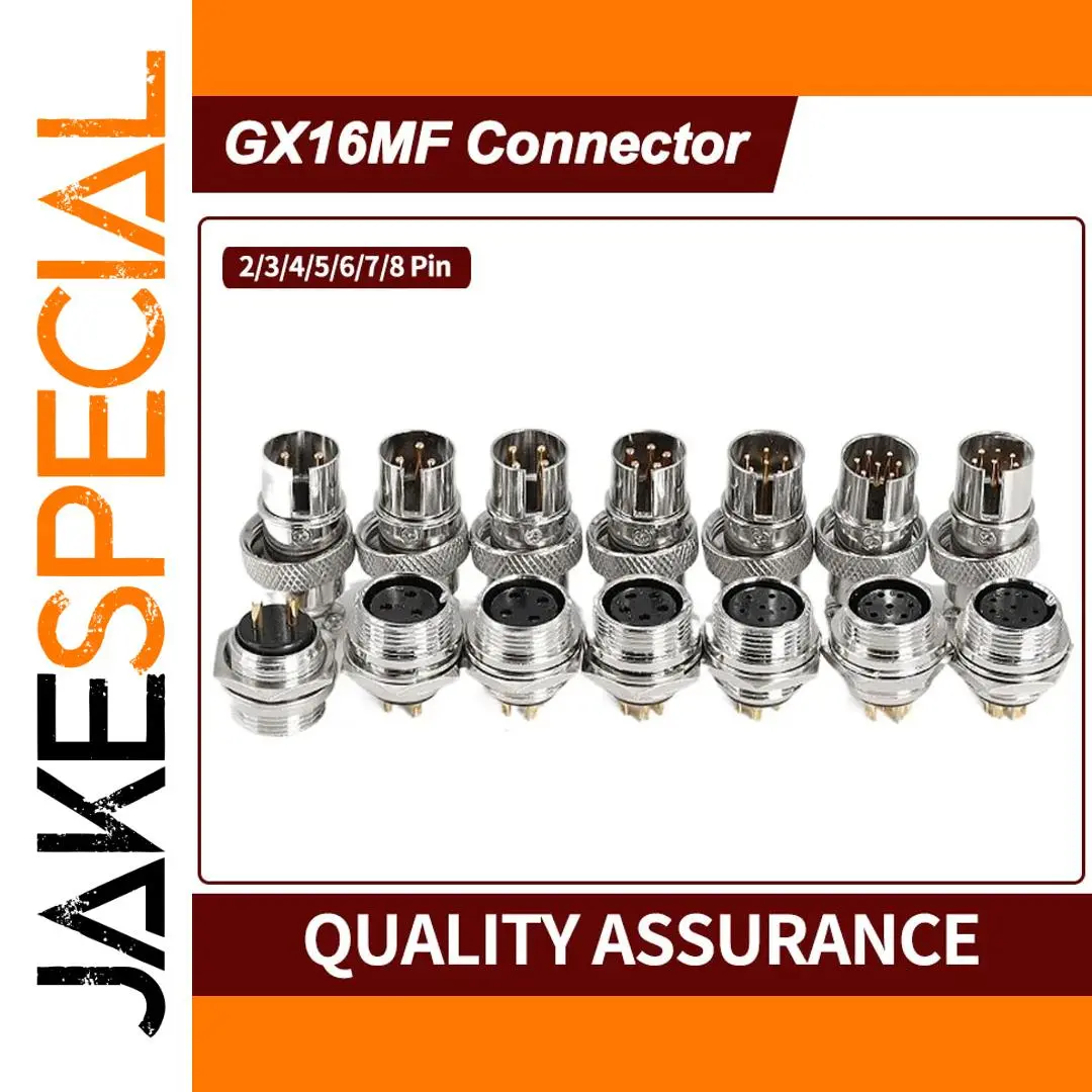 GX16MF Aviation Plug Connectors Set (2-8 Pins) 1 GX16MF Aviation Plug Connectors Set (2-8 Pins)