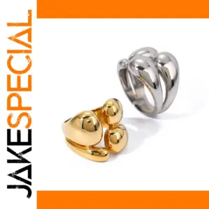 Double-Layer Stainless Steel Gold Ring