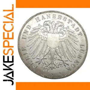 Antique 1904 Lubeck 5 Mark Coin Replica