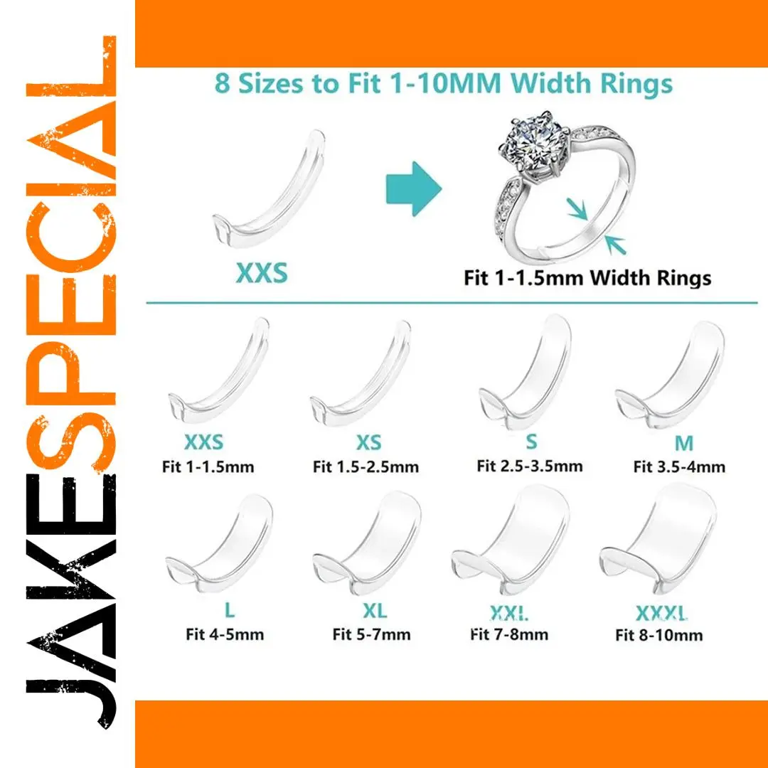 Silicone Ring Size Adjusters Set (8-Pack) 1 Silicone Ring Size Adjusters Set (8-Pack)