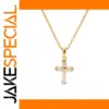 Geometric Cross Necklace in Stainless Steel
