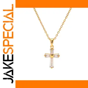 Geometric Cross Necklace in Stainless Steel