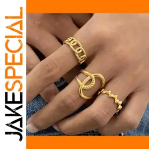 Minimalist Stainless Steel Alien Ring Set for Women