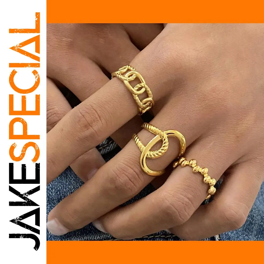 Minimalist Stainless Steel Alien Ring Set for Women 1 Minimalist Stainless Steel Alien Ring Set for Women