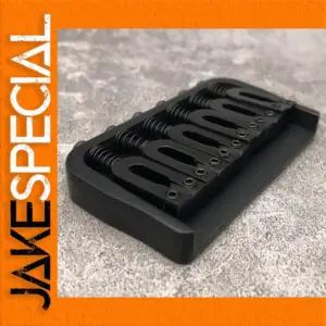 Black Fixed Guitar Bridge with Stainless Saddles