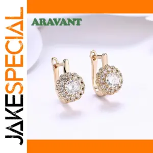 Elegant Floral Drop Earrings in Gold-Plated Silver