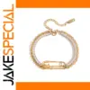 Gold-tone Double-Layer Stainless Steel Bracelet