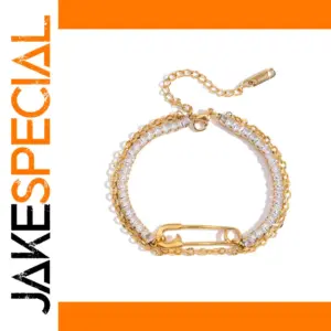 Gold-tone Double-Layer Stainless Steel Bracelet