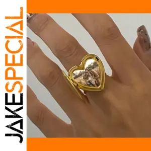 Heart-Shaped Gold Stainless Steel Ring