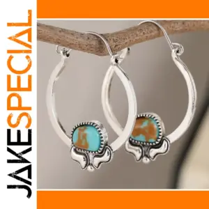 Vintage Silver Drop Earrings with Blue Stones