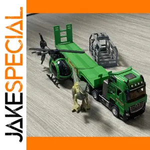 Vibrant Green Dinosaur Rescue Truck Model