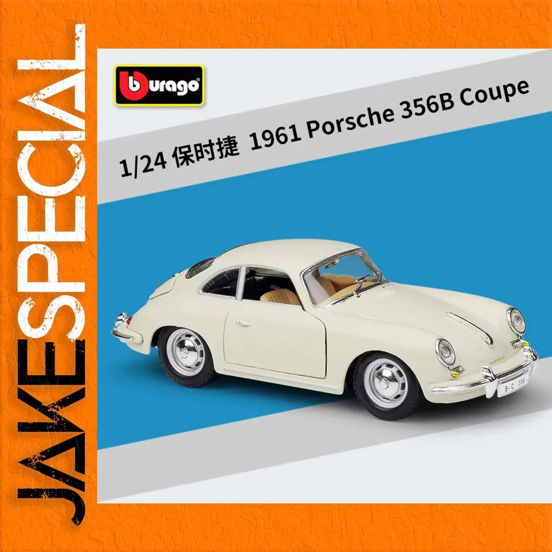 1961 Porsche 356B Coupe Diecast Model in Red or White 1 1961 Porsche 356B Coupe Diecast Model in Red or White