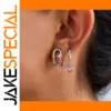 Stainless Steel Pink Zircon Earrings JDE0204003-S