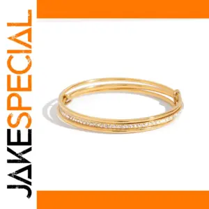 Gold Stainless Steel Unisex Bangle JDB0104006