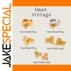Stainless Steel Gold Heart Ring for Women