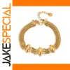 Stainless Steel Gold-Tone Three-Chain Bracelet