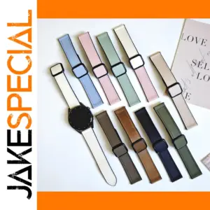 Leather Silicone Watch Strap 20mm/22mm for Samsung, Huawei, Garmin