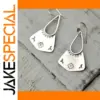Vintage Fan-Shaped Drop Earrings in Silver or Gold